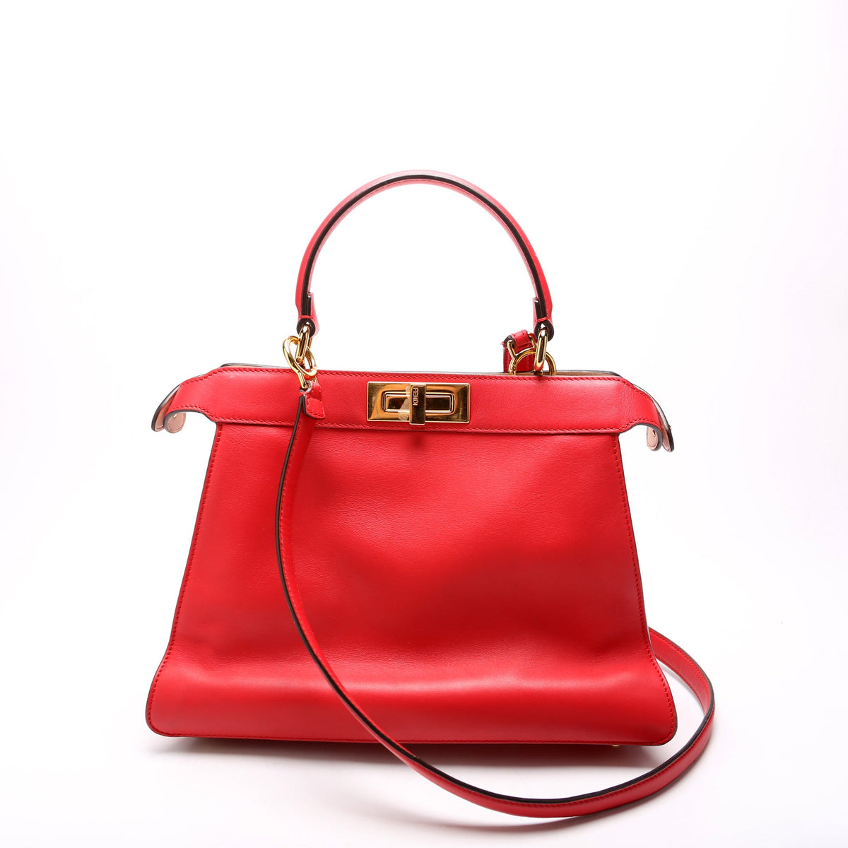 Peekaboo Iseeu Medium Vitello Leather Red