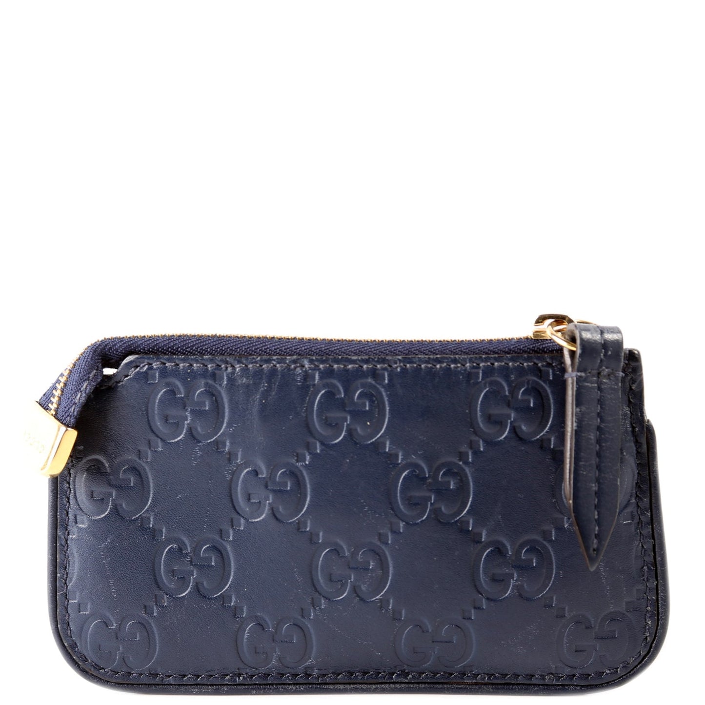 Gucci  GG Leather Key Pouch Navy