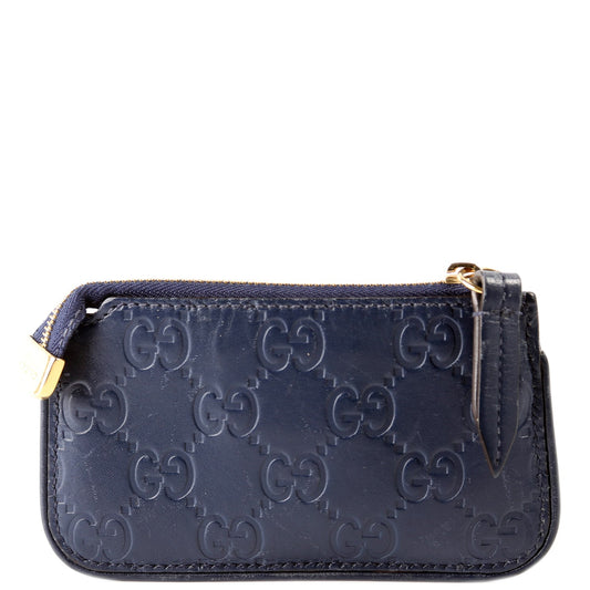 Gucci  GG Leather Key Pouch Navy