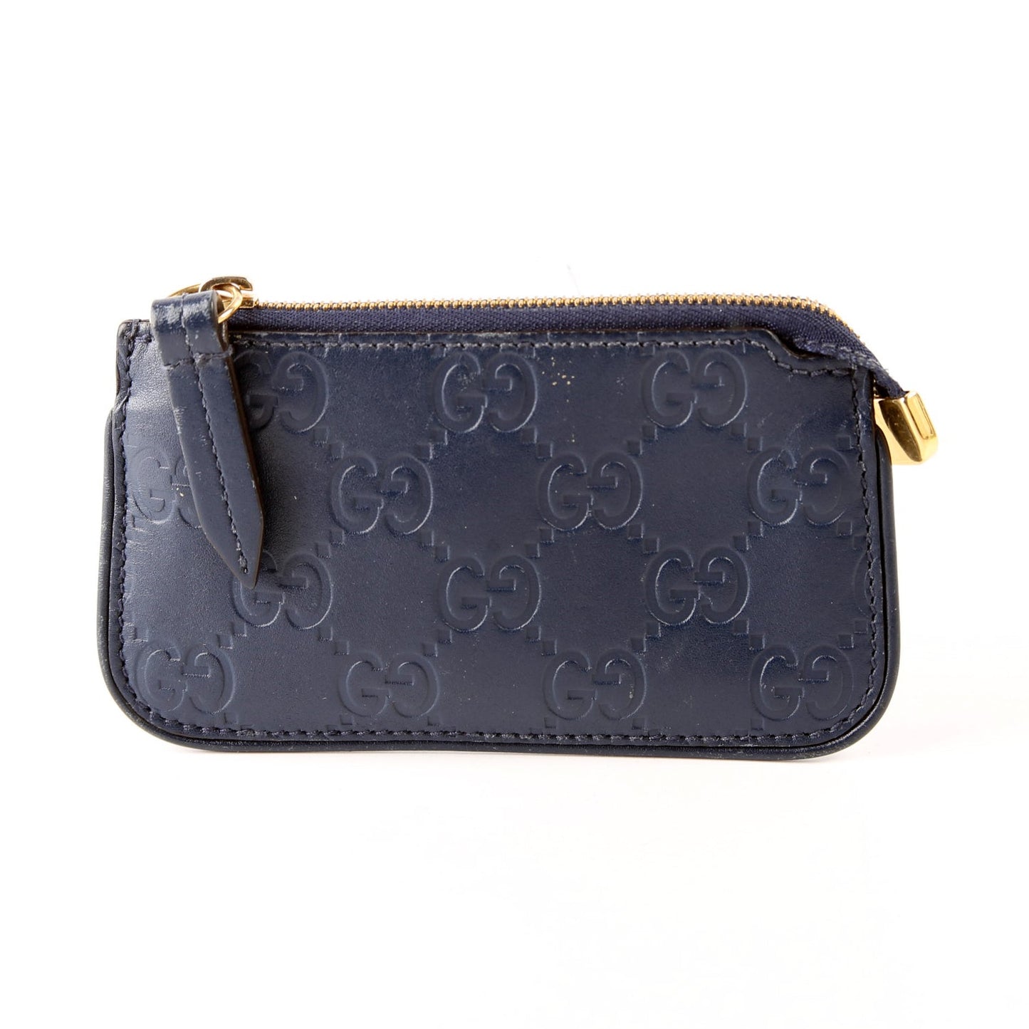 Gucci  GG Leather Key Pouch Navy
