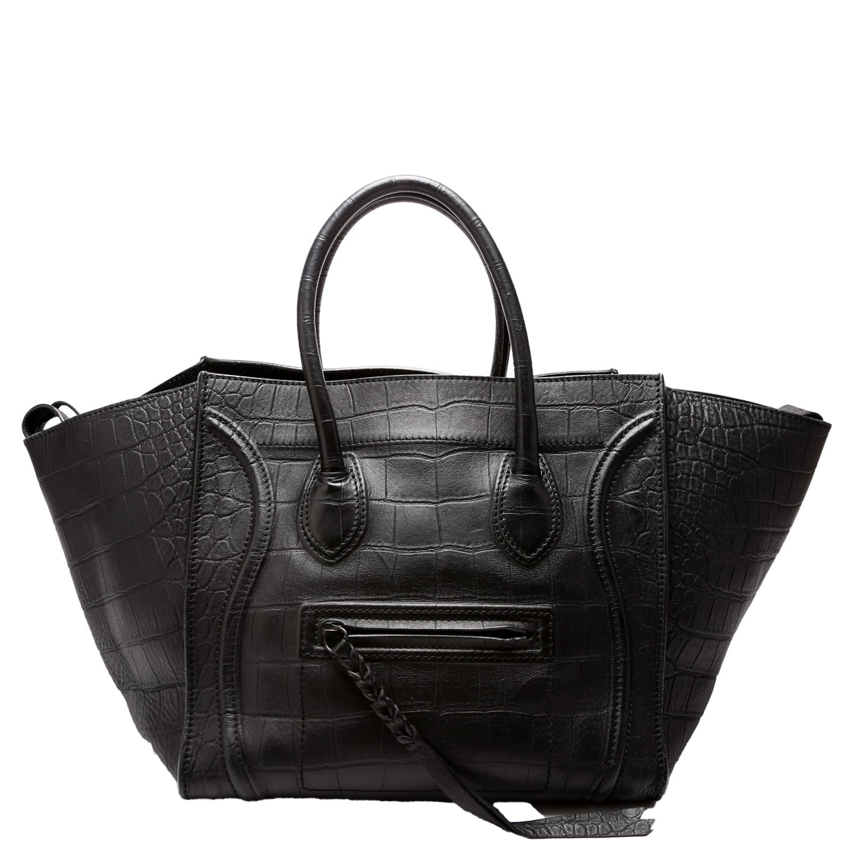 Luggage Phantom Medium Crocodile Embossed Black