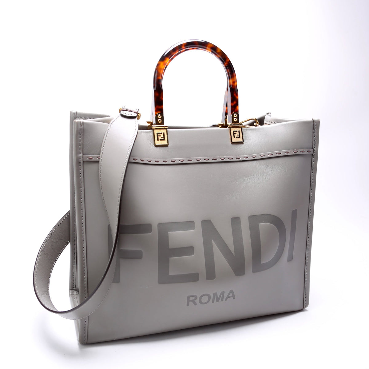 Sunshine Shopper Medium Leather Grey