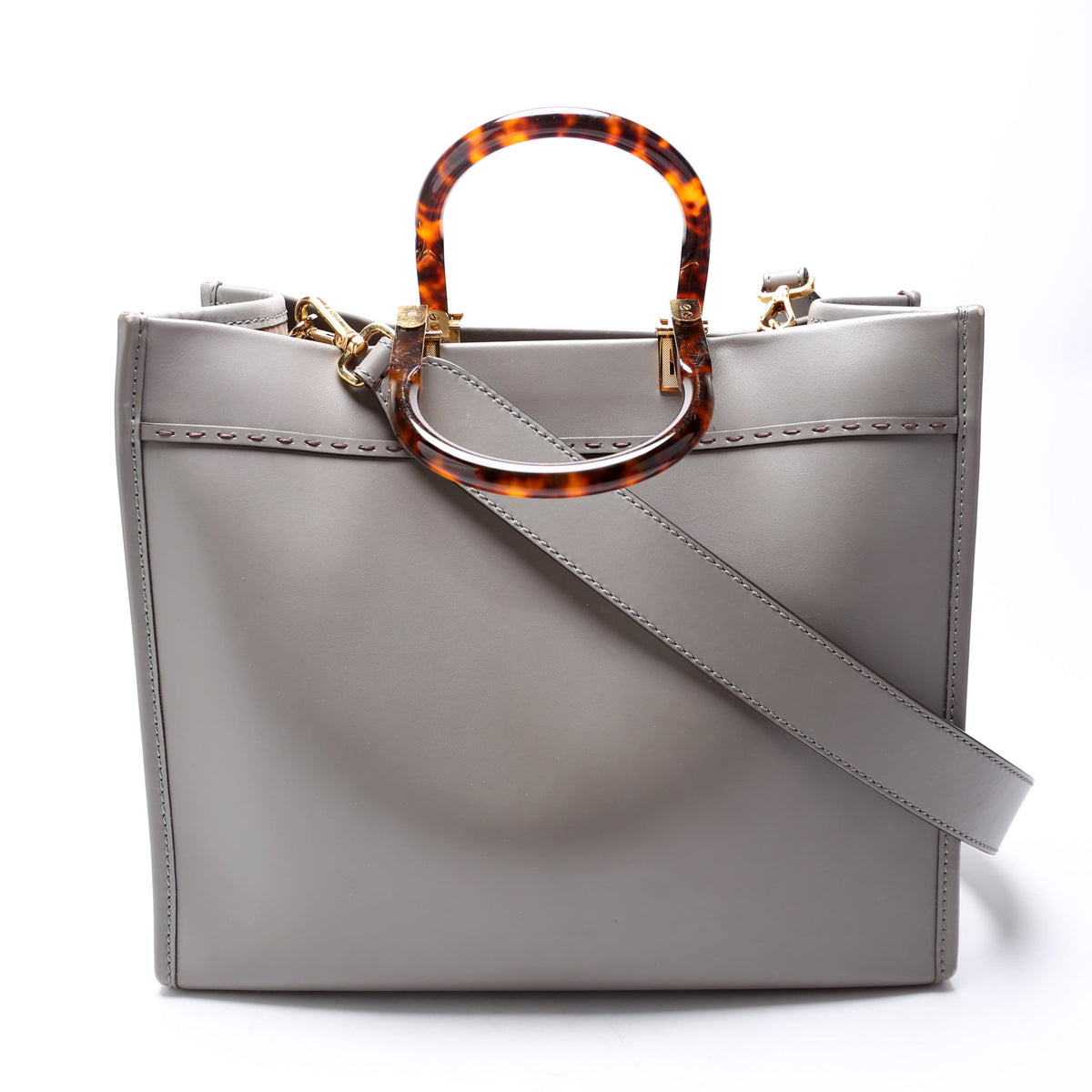 Sunshine Shopper Medium Leather Grey