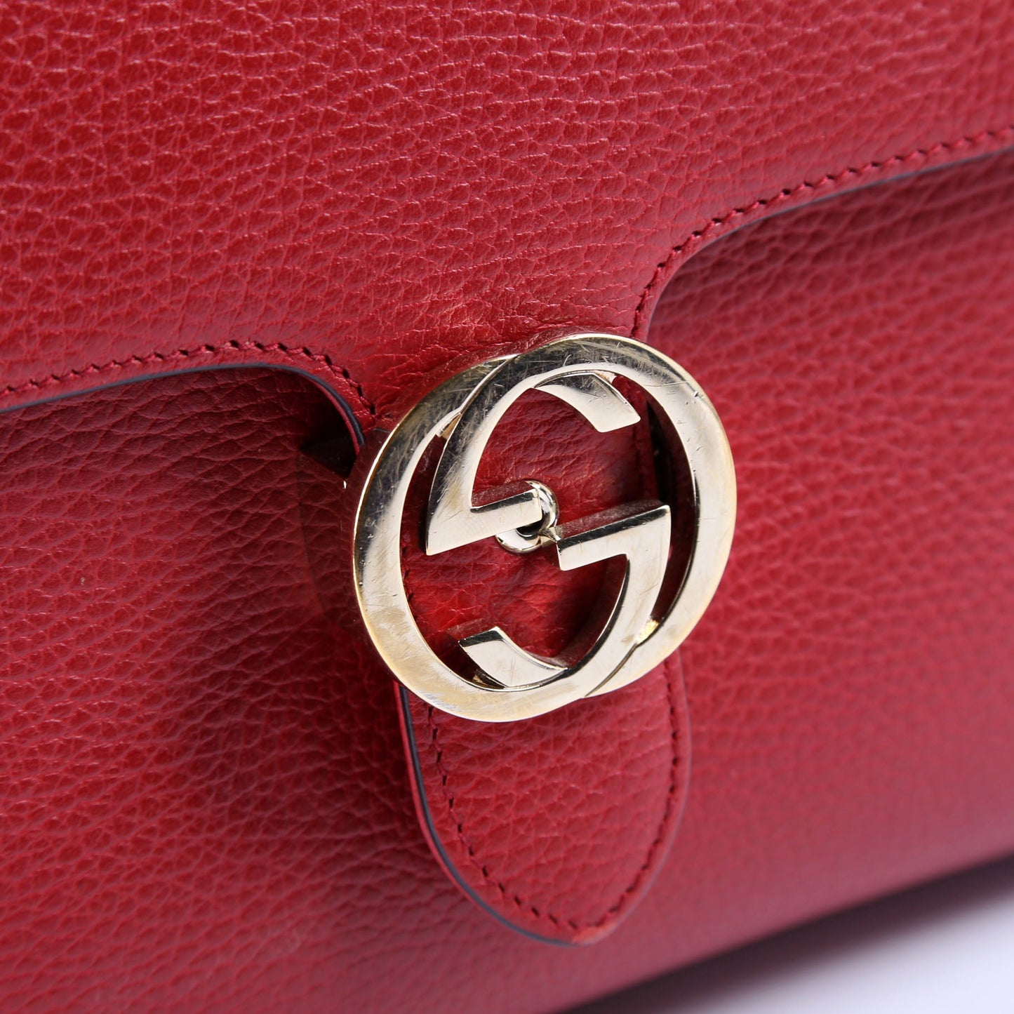 Gucci  Large Interlocking GG Shoulder Bag Red