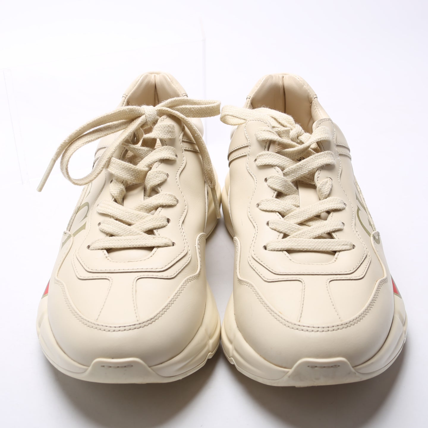Gucci Rhyton Logo Sneakers Size . Cream