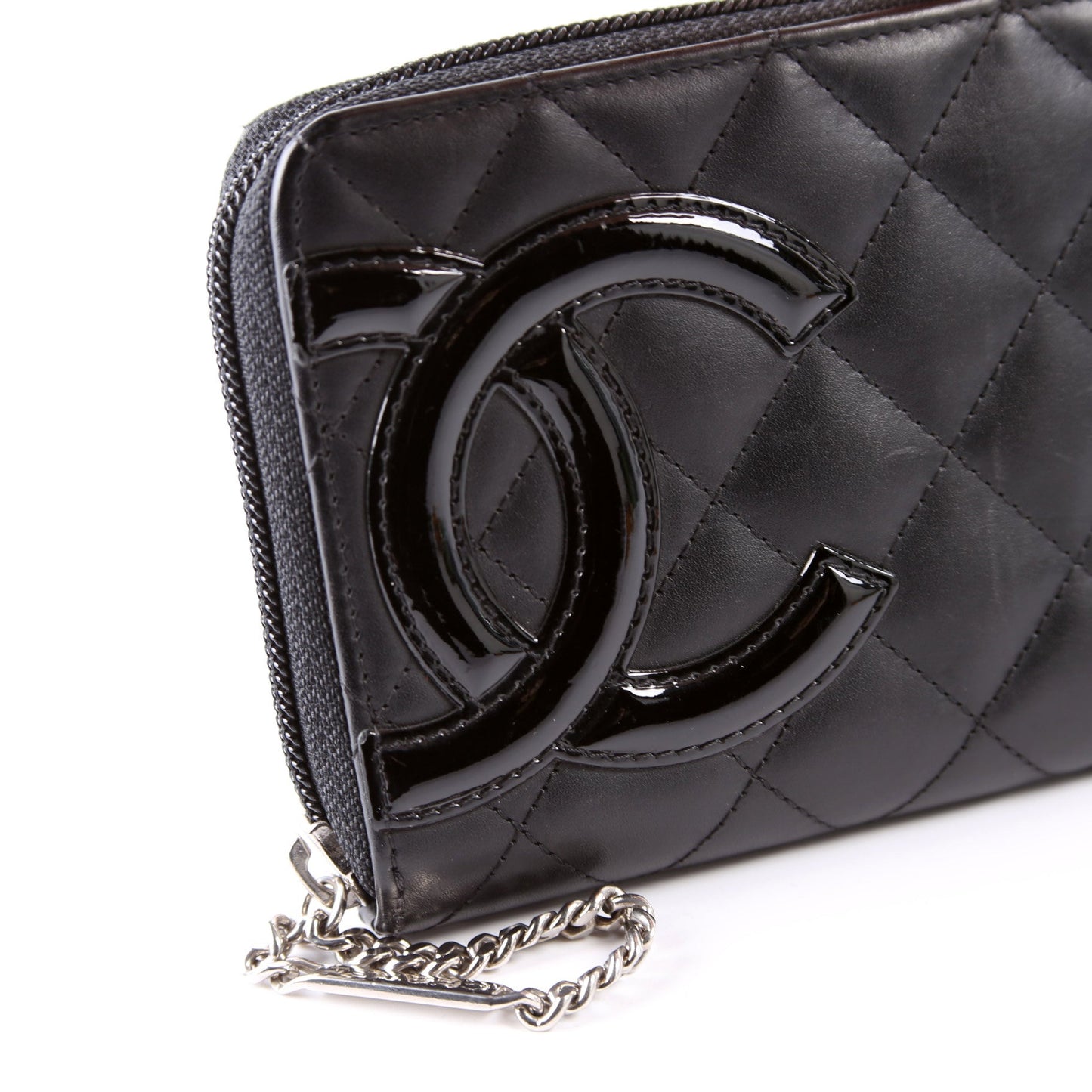 Cambon Ligne Zip Around Long Wallet Black/Pink