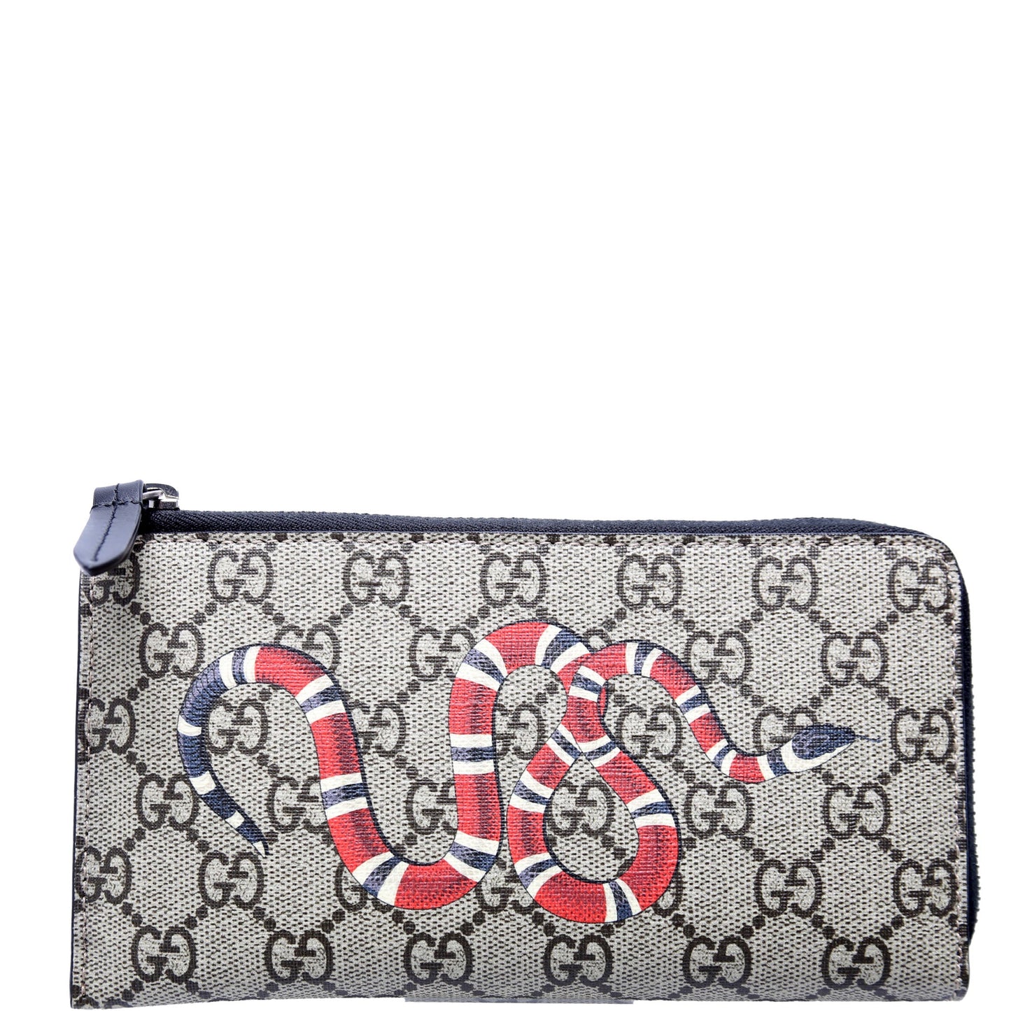 Gucci  GG Supreme Kingsnake L-Zip Wallet Black