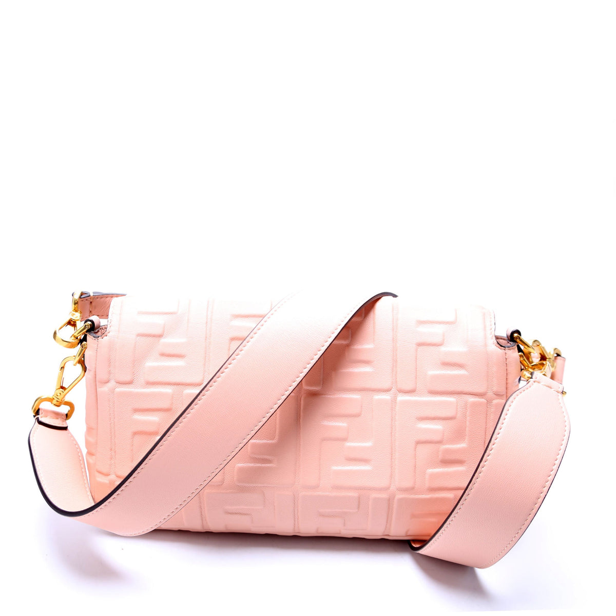Baguette FF Embossed Nappa Pink