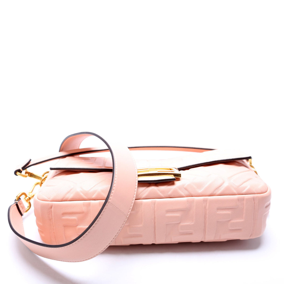 Baguette FF Embossed Nappa Pink