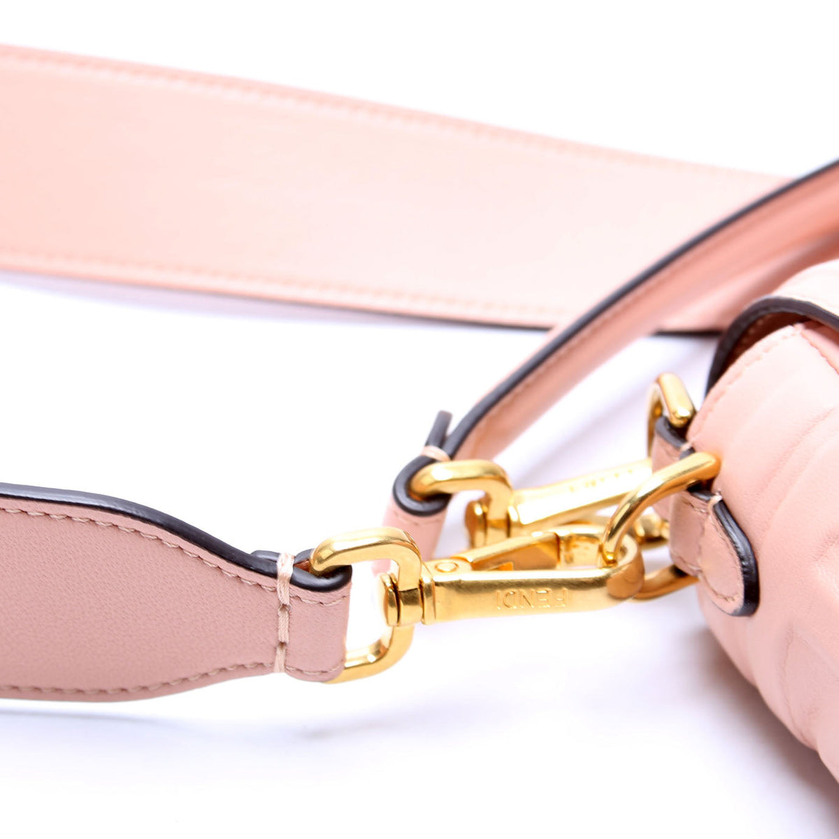 Baguette FF Embossed Nappa Pink