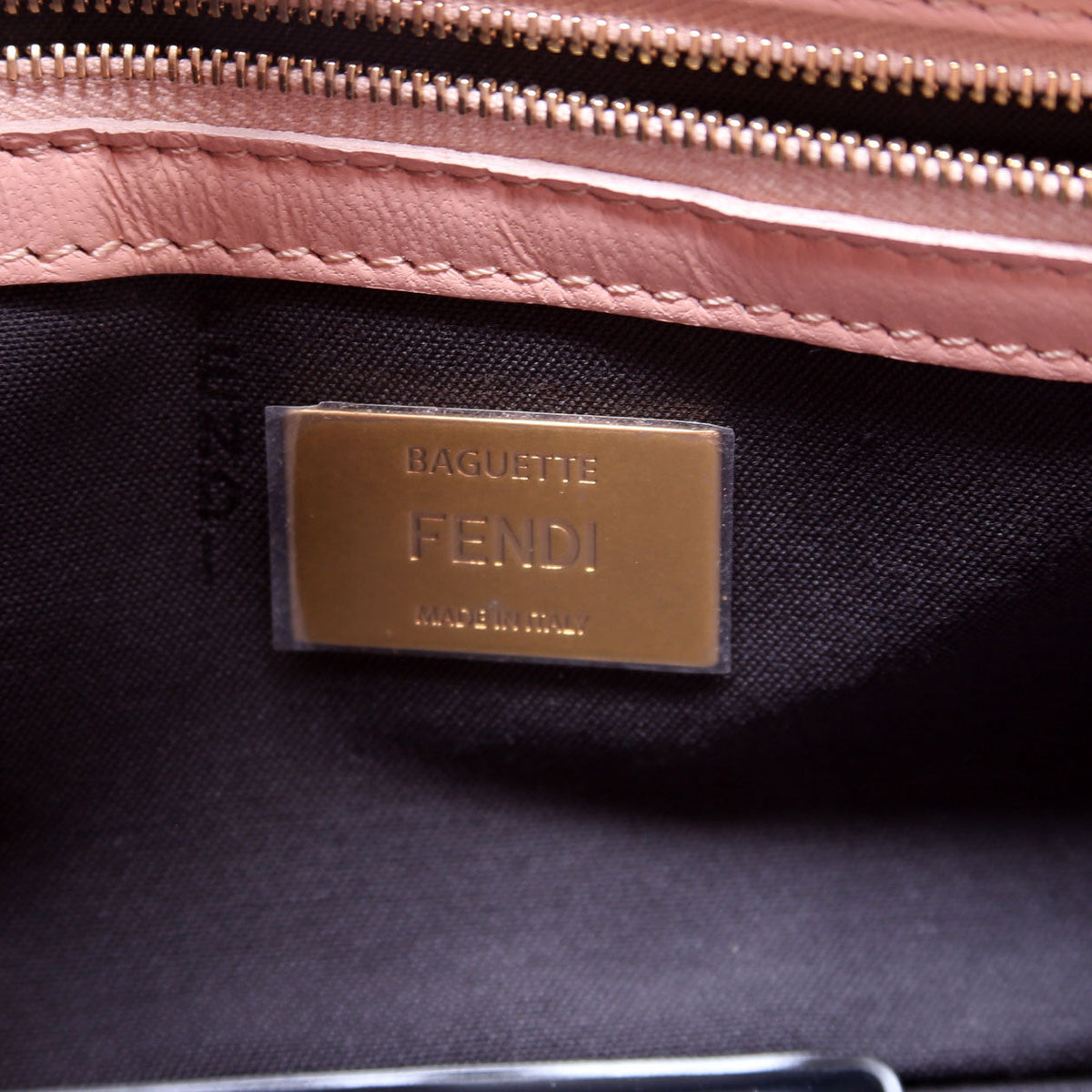 Baguette FF Embossed Nappa Pink