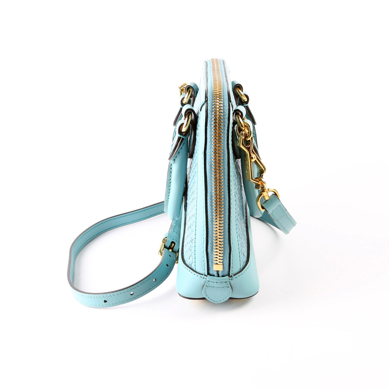 Gucci  Horsebit  Mini Top Handle Raffia Teal