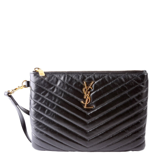 379039 A5 Matelasse Pouch Black