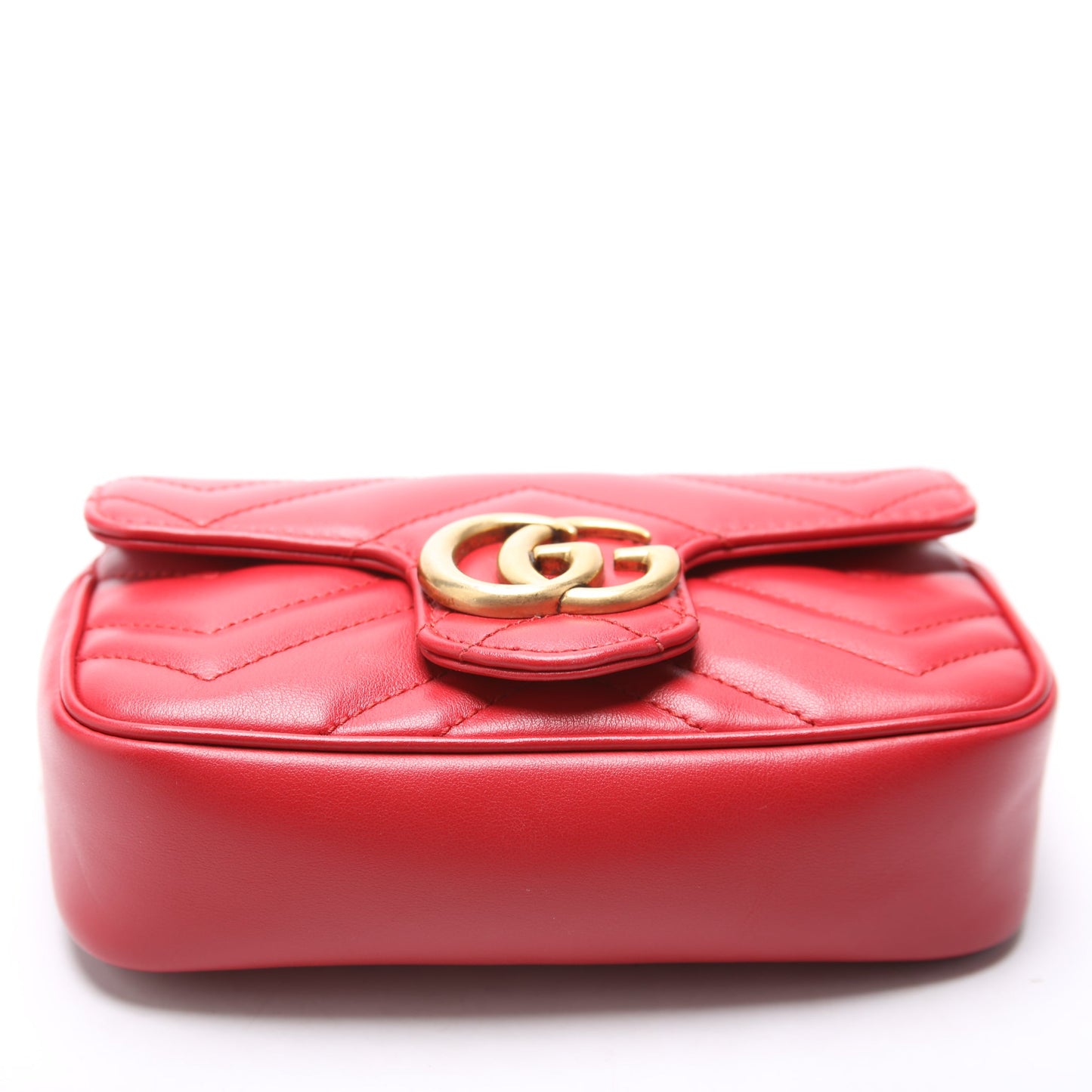 Gucci  Marmont Torchon Leather Super Mini Flap Red