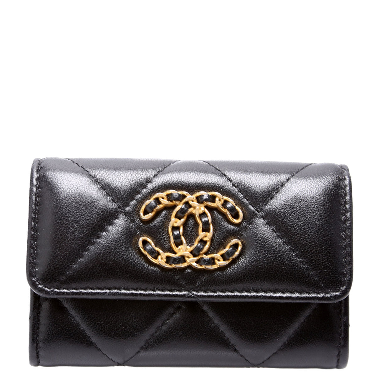 Quilted Lambskin 19 Flap Card Holder