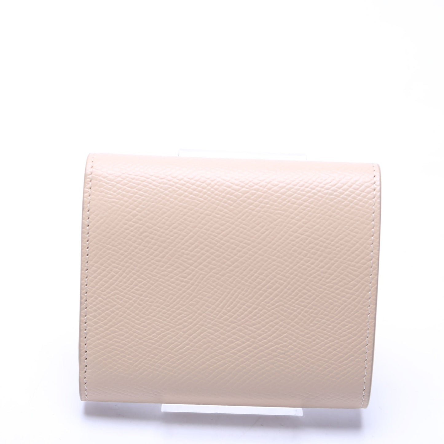 Trifold Small Wallet Grain Calfskin Beige