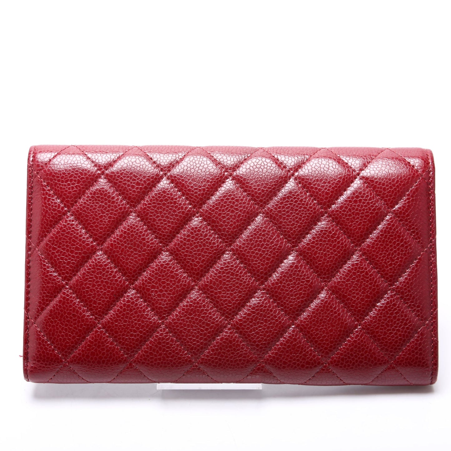 CC Tri-Fold Long Wallet Caviar 13M Burgundy