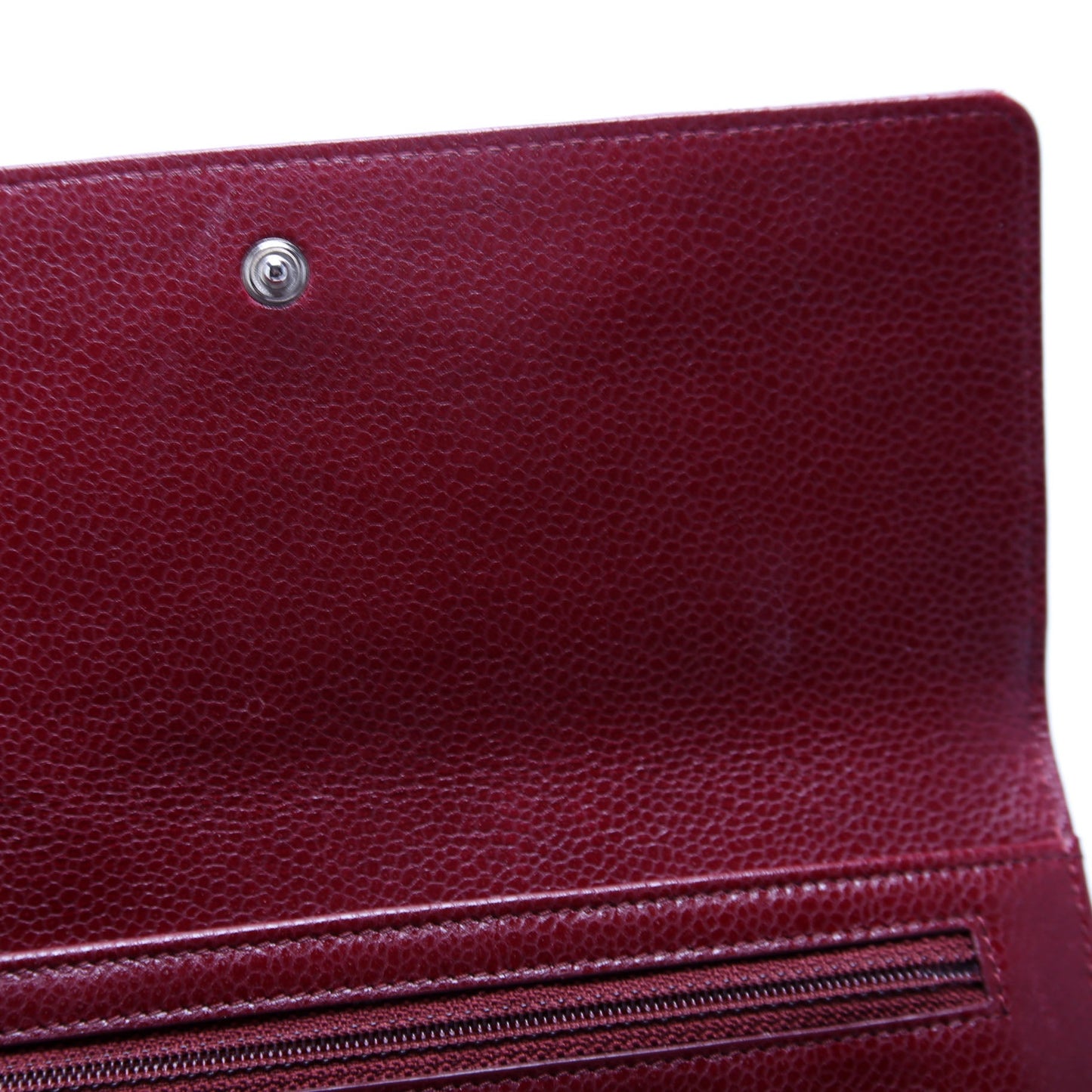 CC Tri-Fold Long Wallet Caviar 13M Burgundy