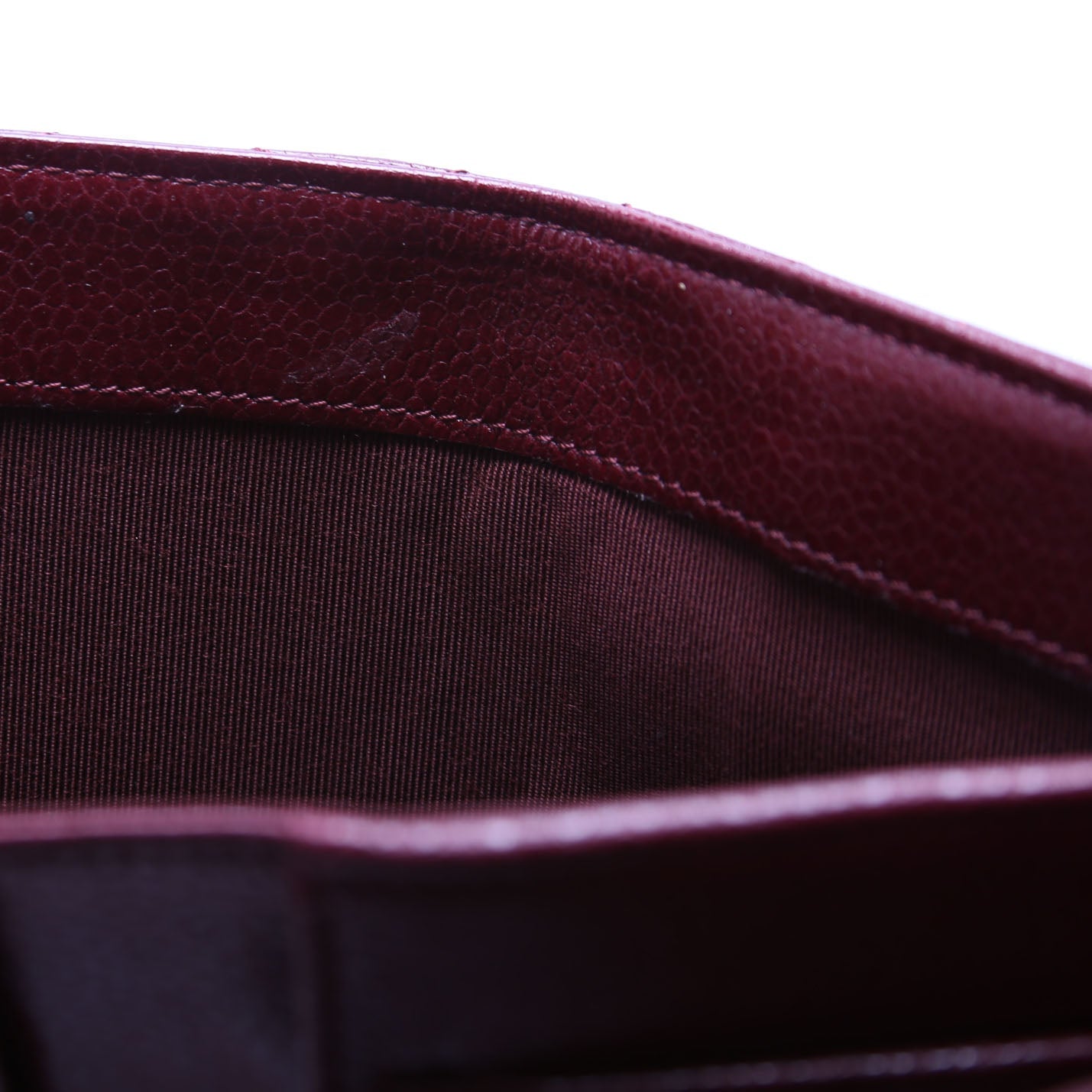 CC Tri-Fold Long Wallet Caviar 13M Burgundy