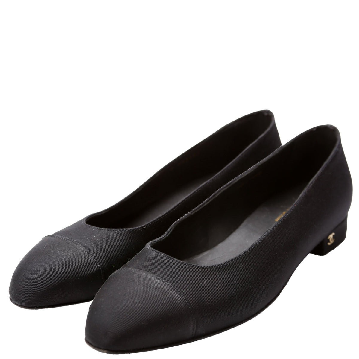 Cap Toe Uniform Ballet Flats Size 39 Black