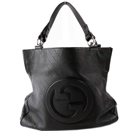 Gucci  Blondie Medium Leather Tote Black