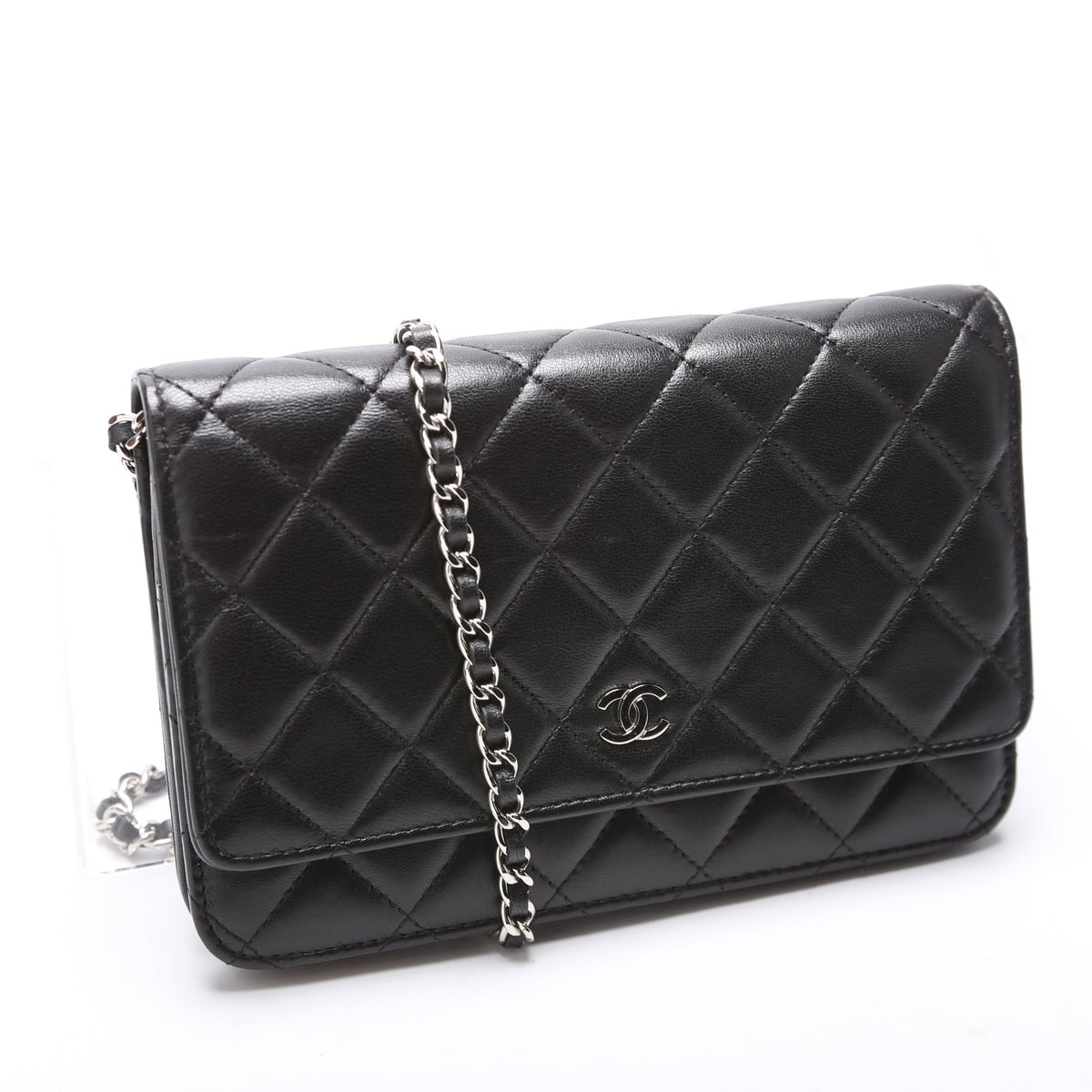 WOC Classic Quilted Lambskin Black