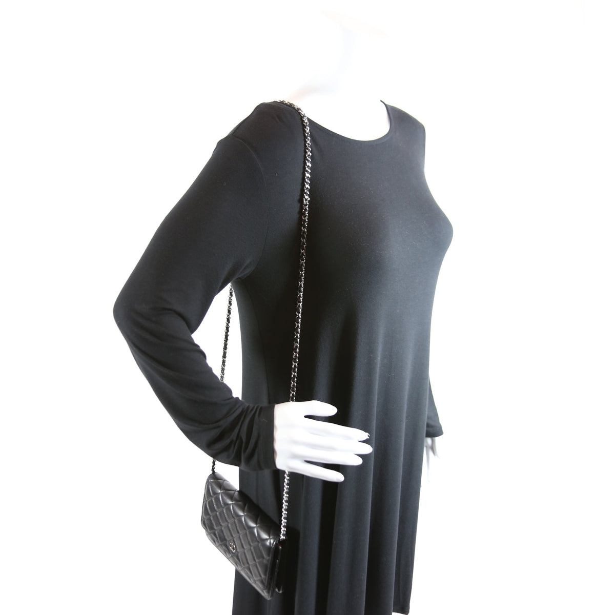 WOC Classic Quilted Lambskin Black