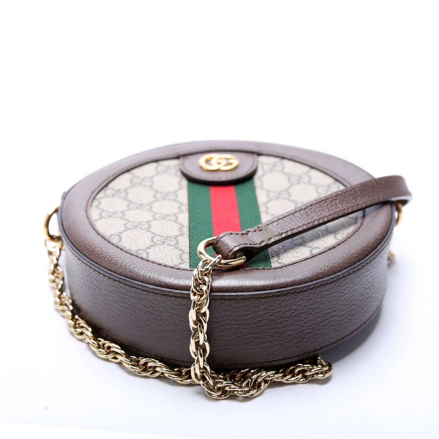 Gucci  Ophidia GG Supreme Round Small Crossbody Brown
