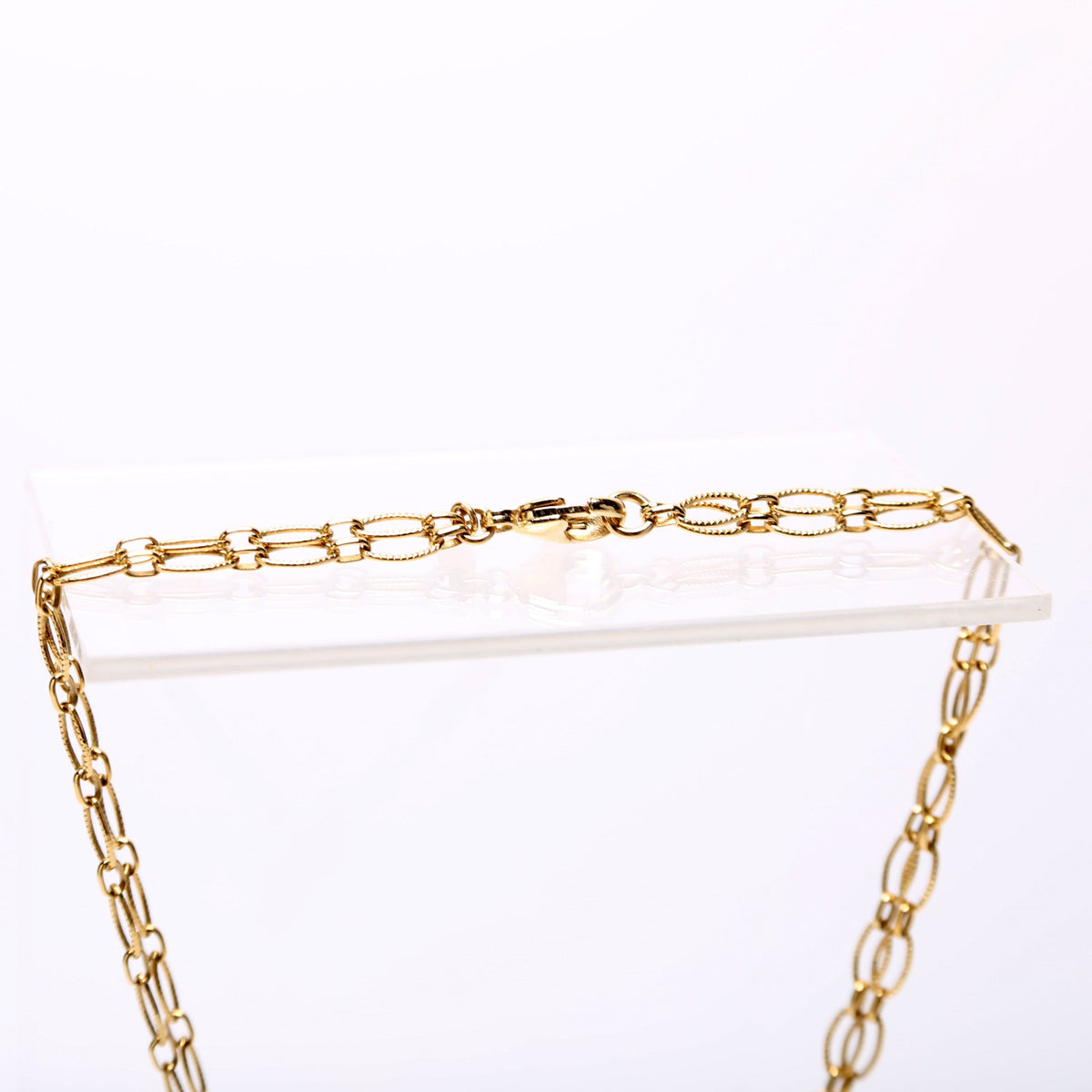 Beaded CC Double Chain Necklace Gold/Multicolor