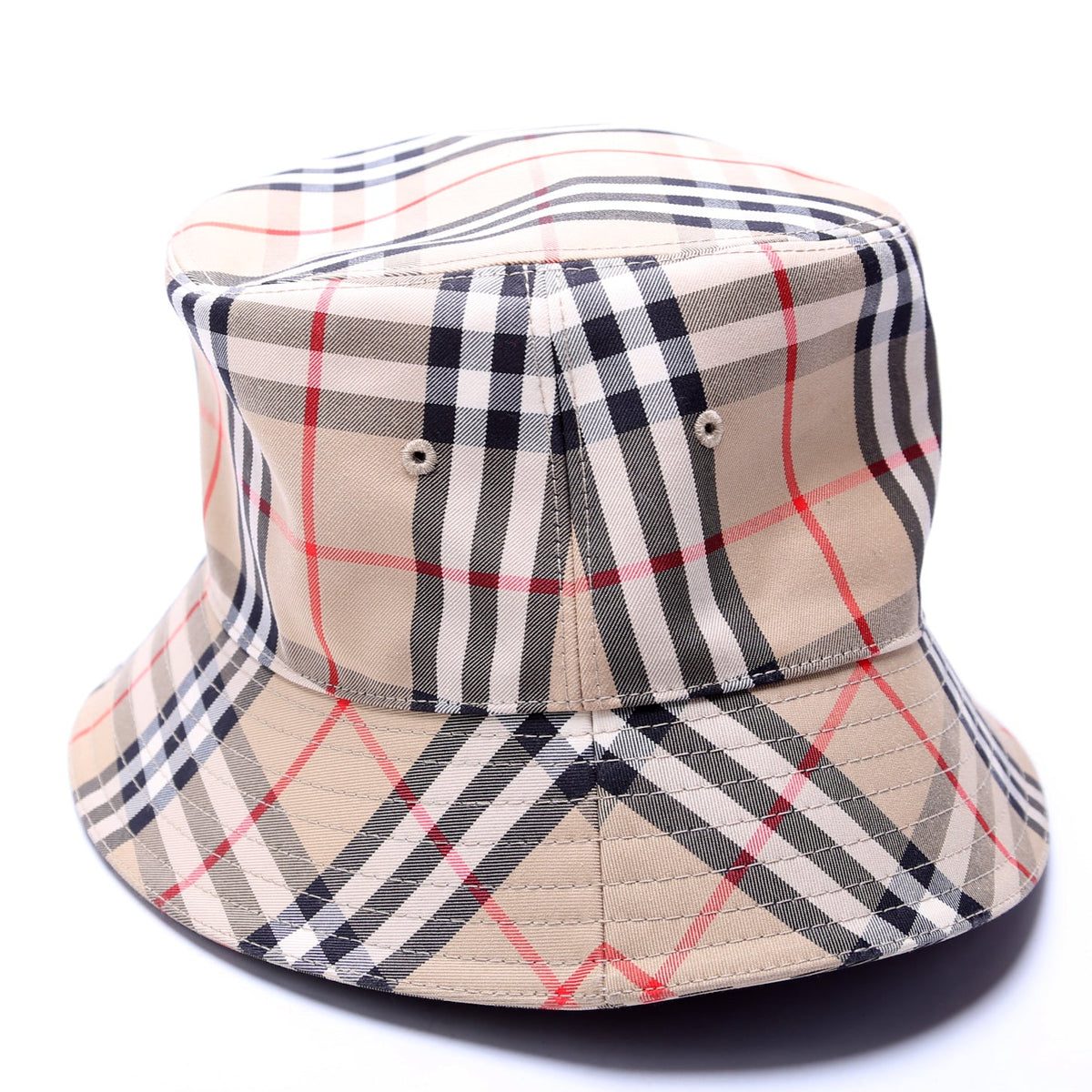 Vintage Check Bucket Hat Size M Brown