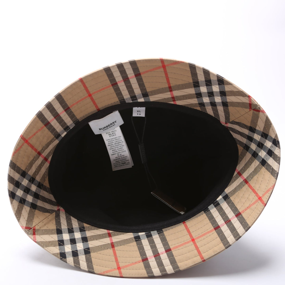 Vintage Check Bucket Hat Size M Brown