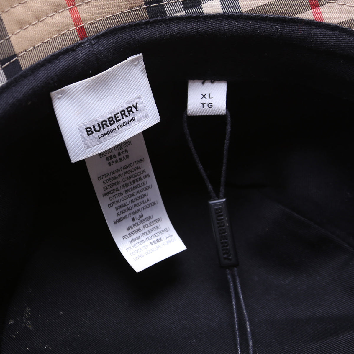 Vintage Check Bucket Hat Size M Brown
