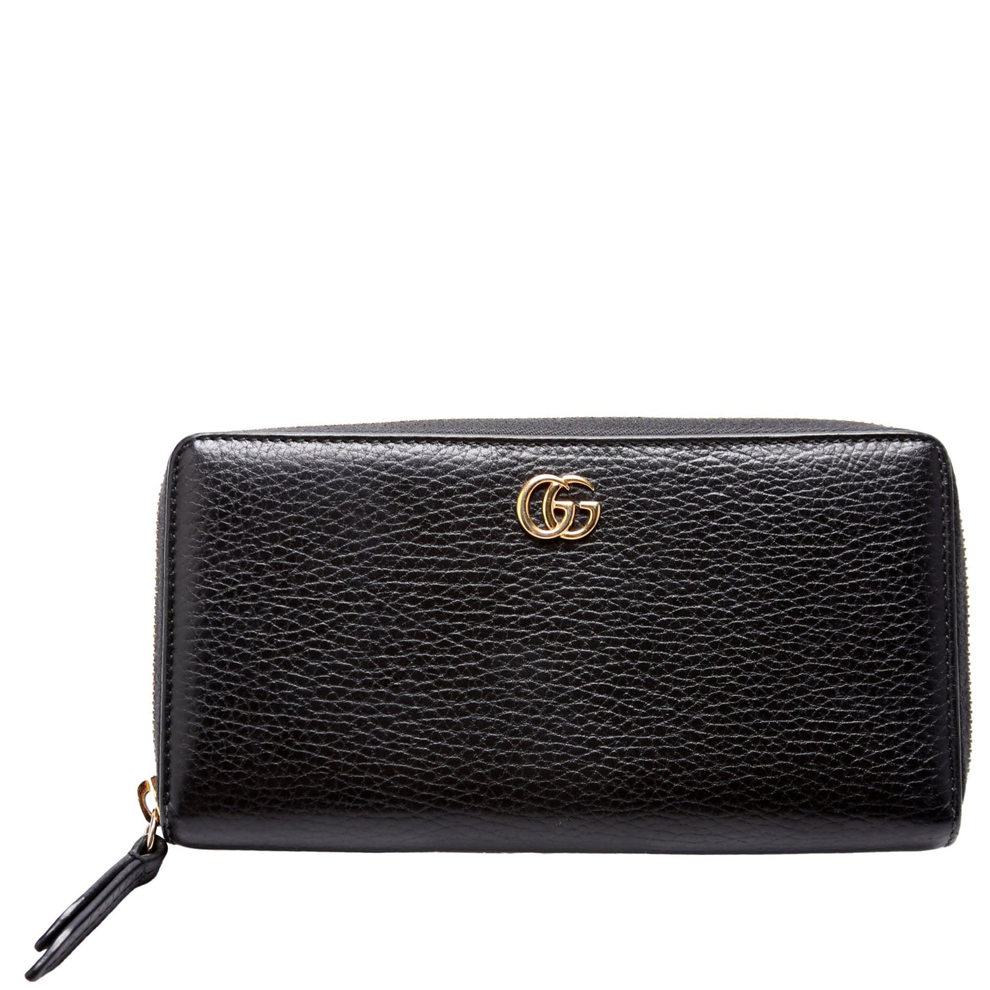 Gucci  GG Leather Zip Around Wallet Black