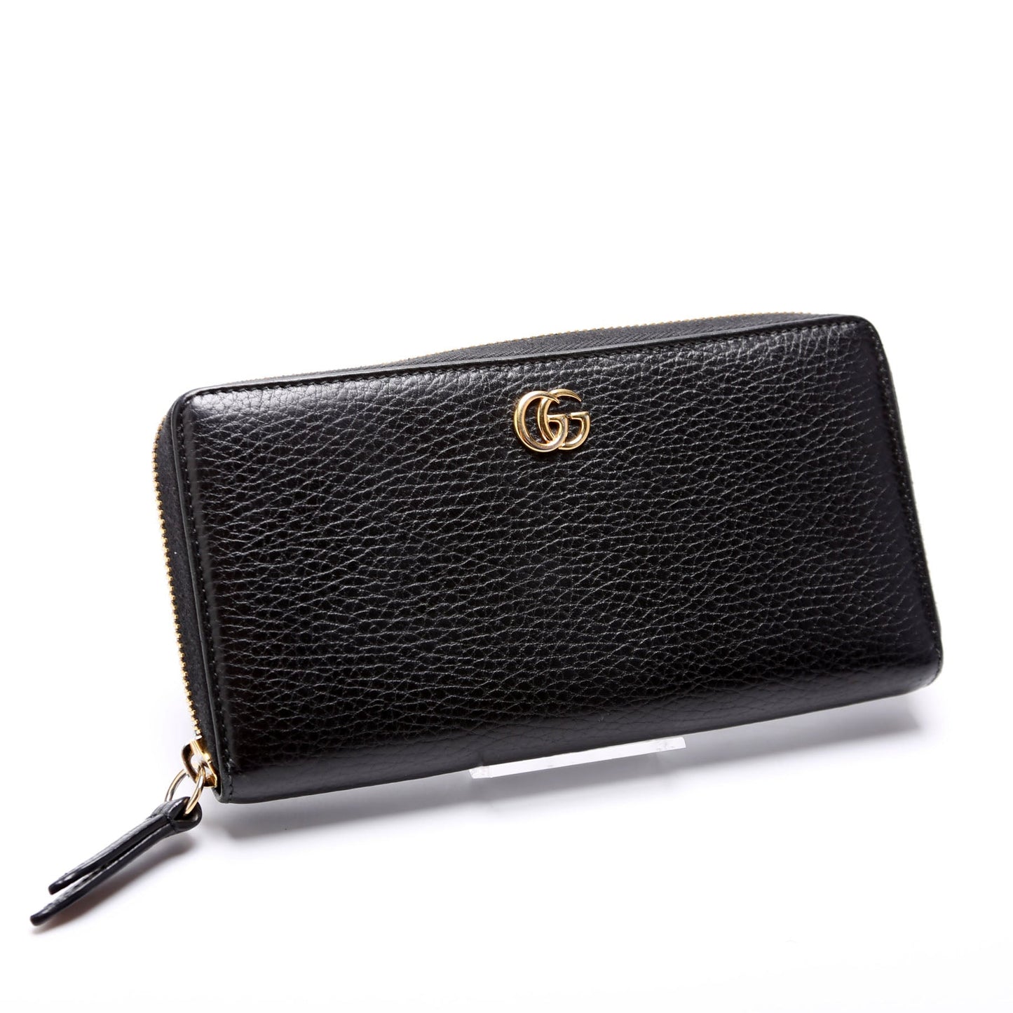 Gucci  GG Leather Zip Around Wallet Black