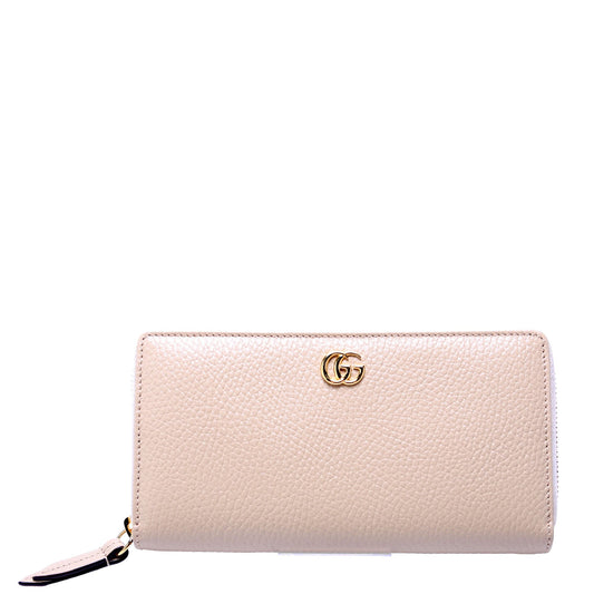 Gucci  GG Leather Zip Around Wallet Beige