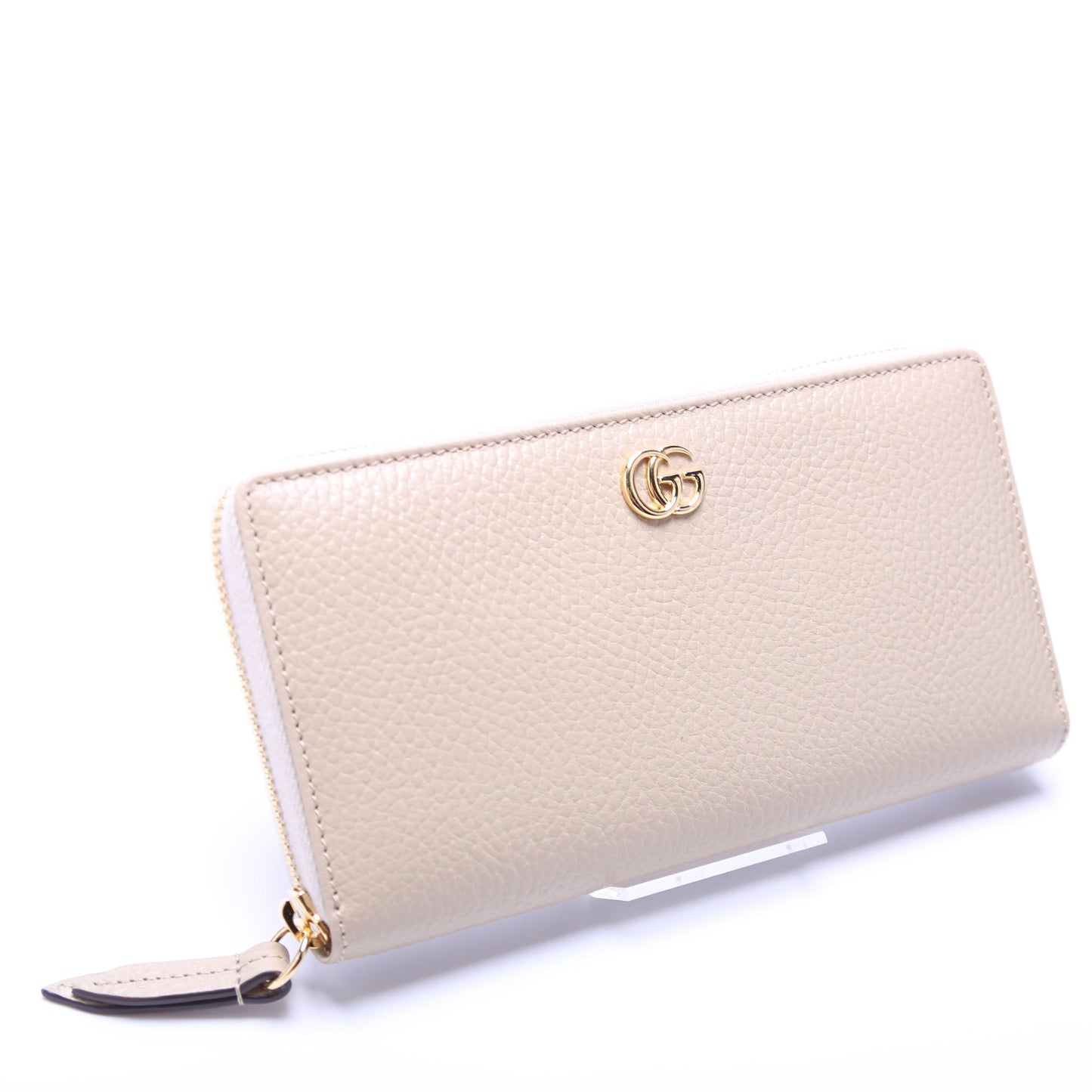 Gucci  GG Leather Zip Around Wallet Beige