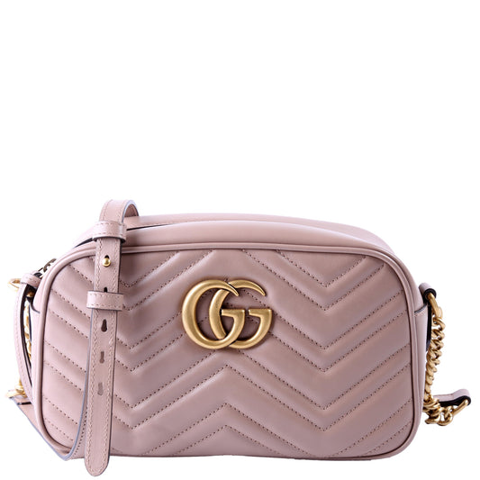 Gucci  Marmont Small Leather Camera Beige