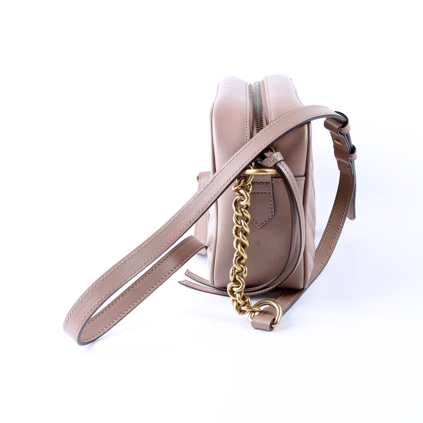 Gucci  Marmont Small Leather Camera Beige