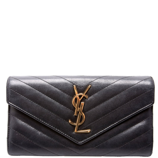 Flap Wallet Large Smooth Leather 372264 Black