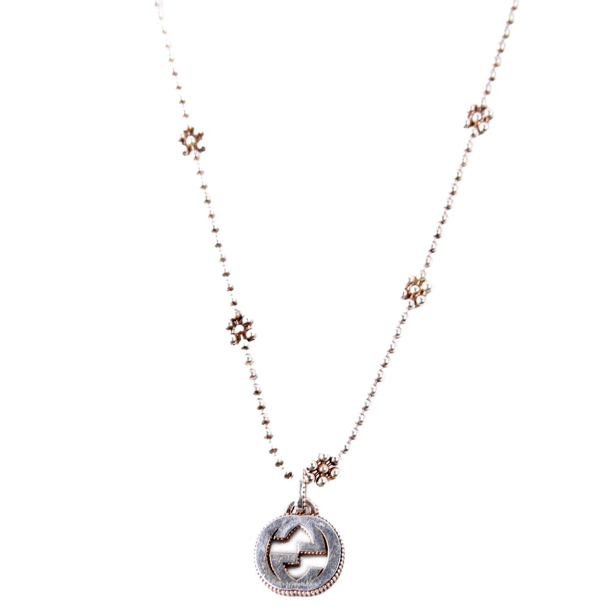 Gucci Necklace: Interlock G Flower Bead Chain