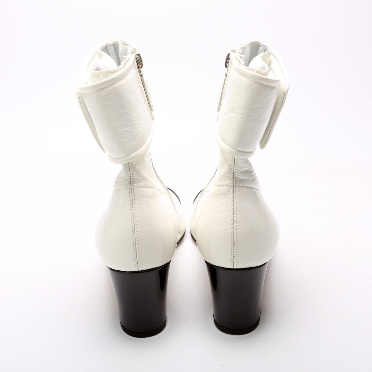 CC Patent Two Tone Booties Size 39 White