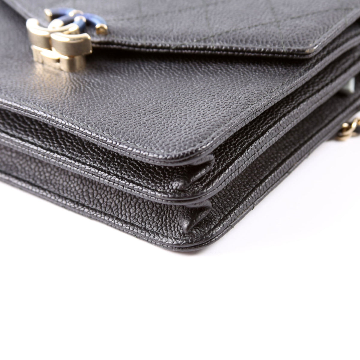 WOC Square Cuba Grained Calfskin Black