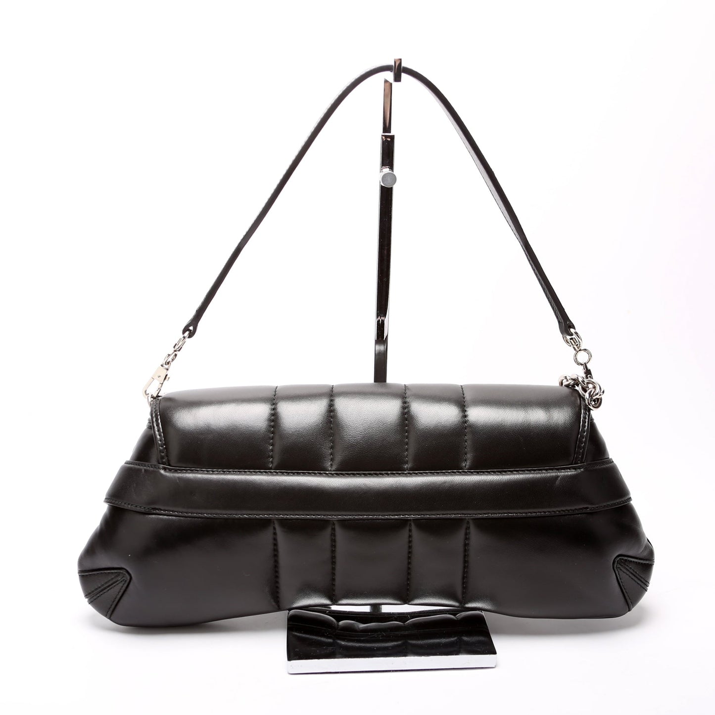 Gucci  Vertical Quilted Maxi Horsebit Chain Medium Shoulder Bag Black