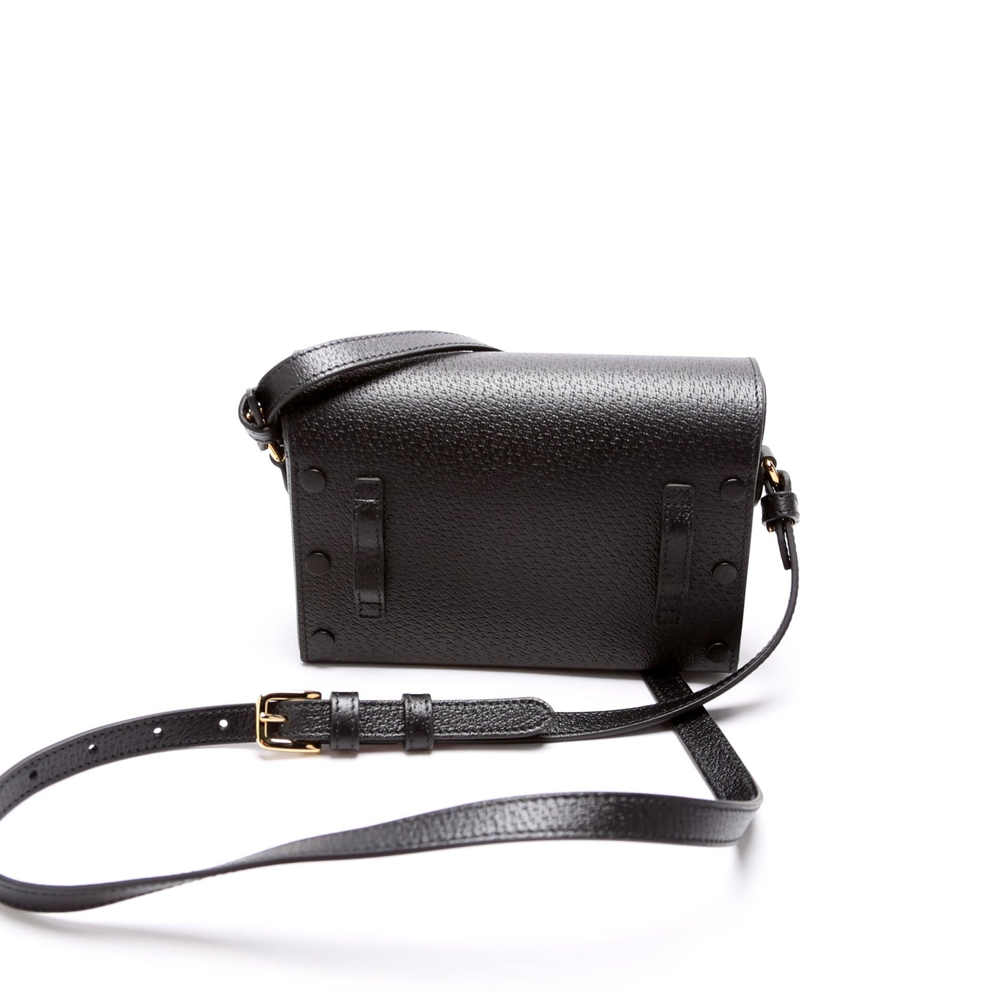 Gucci  Horsebit  Calfskin Shoulder Bag Black
