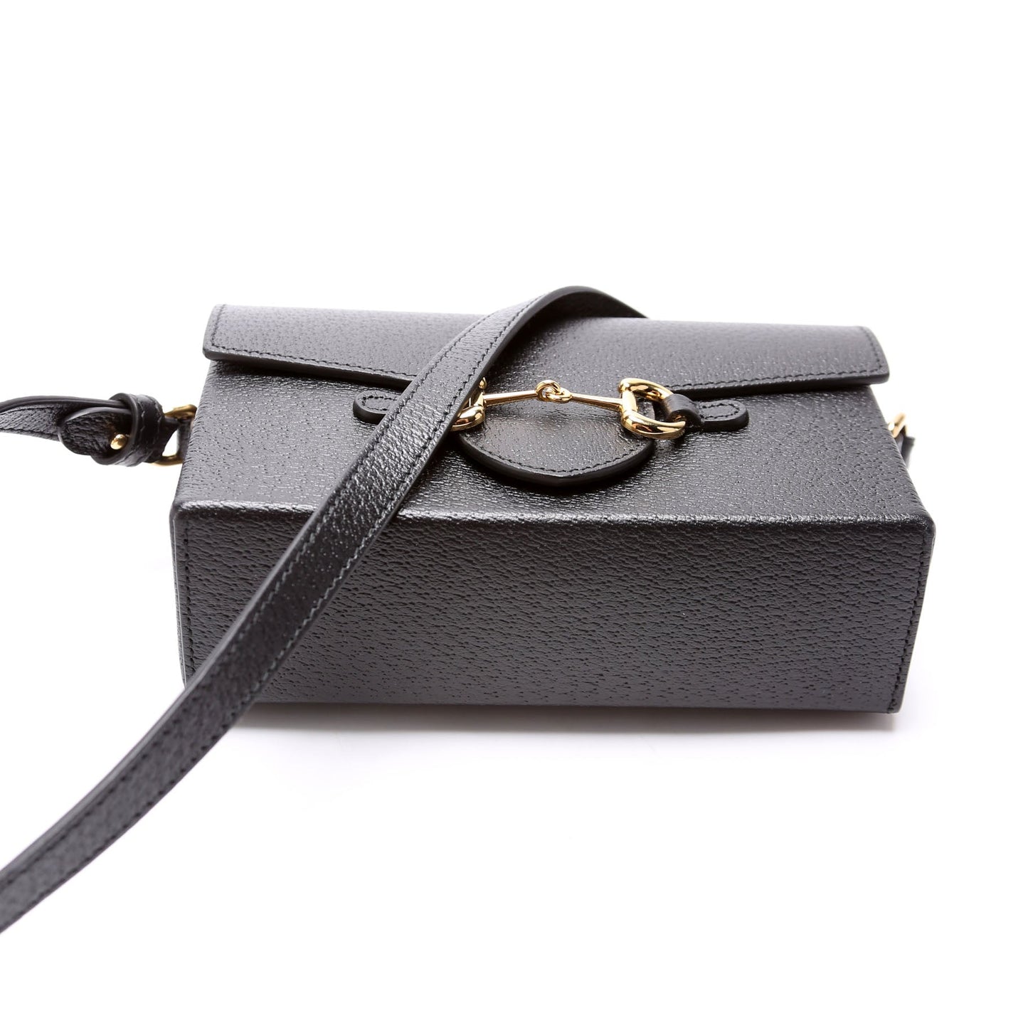 Gucci  Horsebit  Calfskin Shoulder Bag Black
