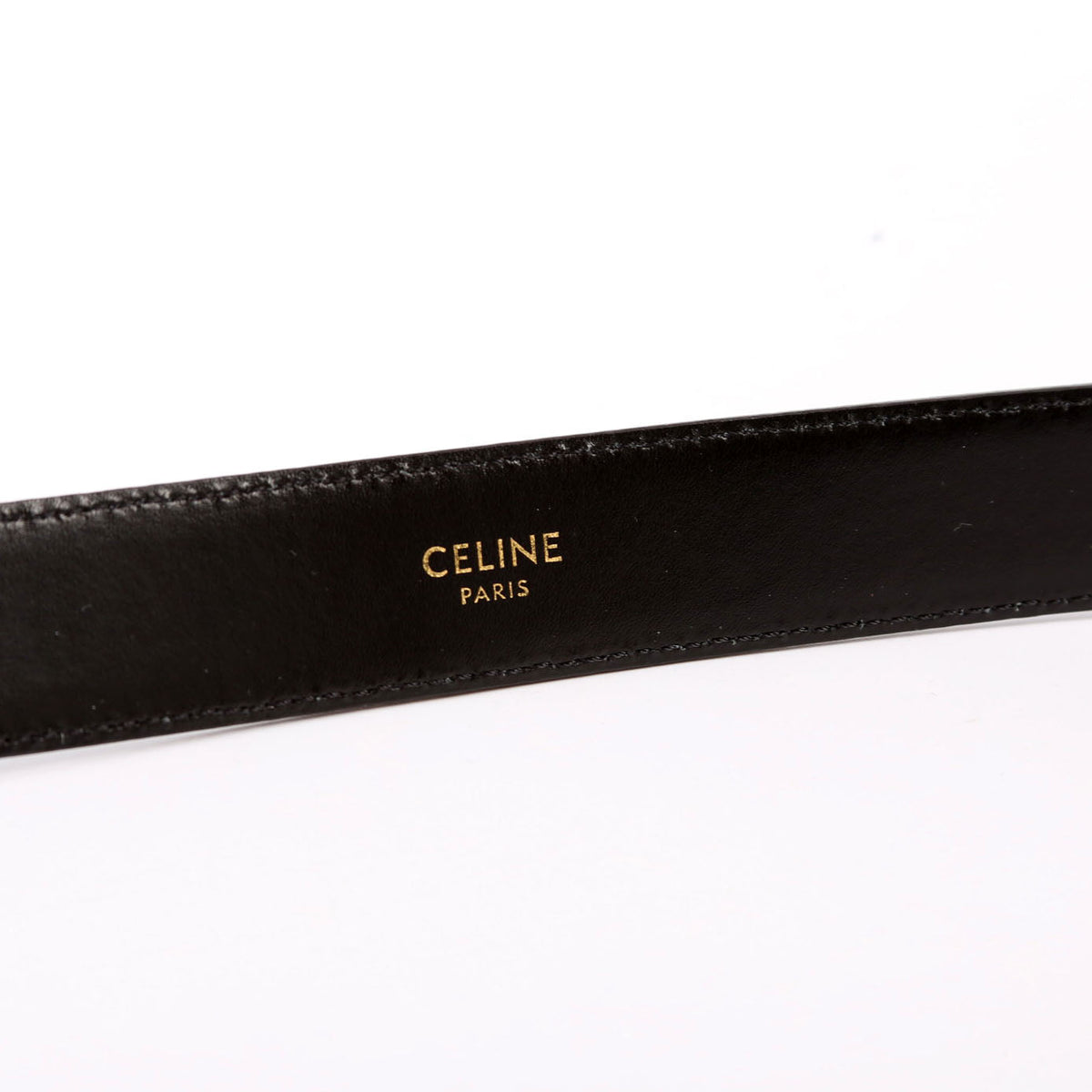 Triomphe Medium Taurillon Leather Belt Size 70 Black
