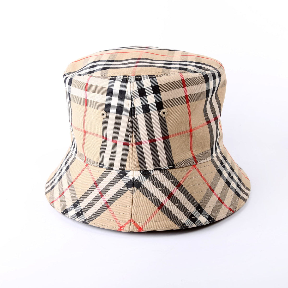 Vintage Check Bucket Hat Size XL Beige