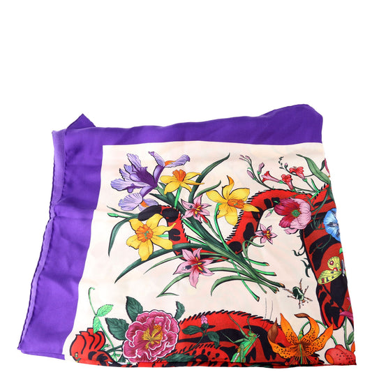 Gucci Flora Tiger Silk Scarf cm Multicolor