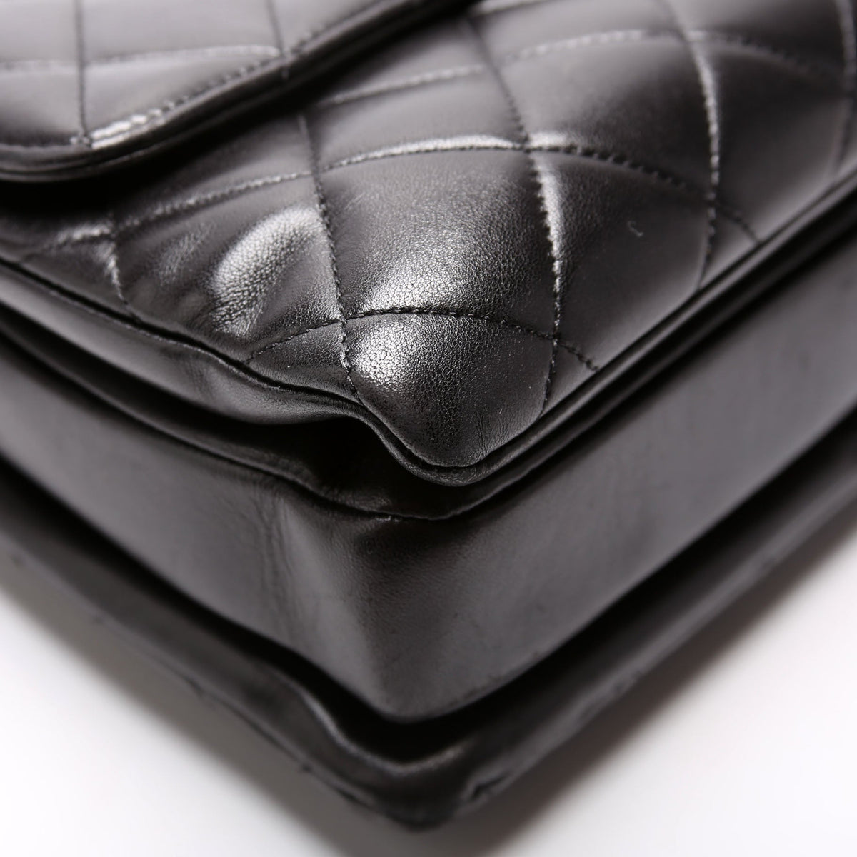 Trendy Top Handle Medium Lambskin 24M Black
