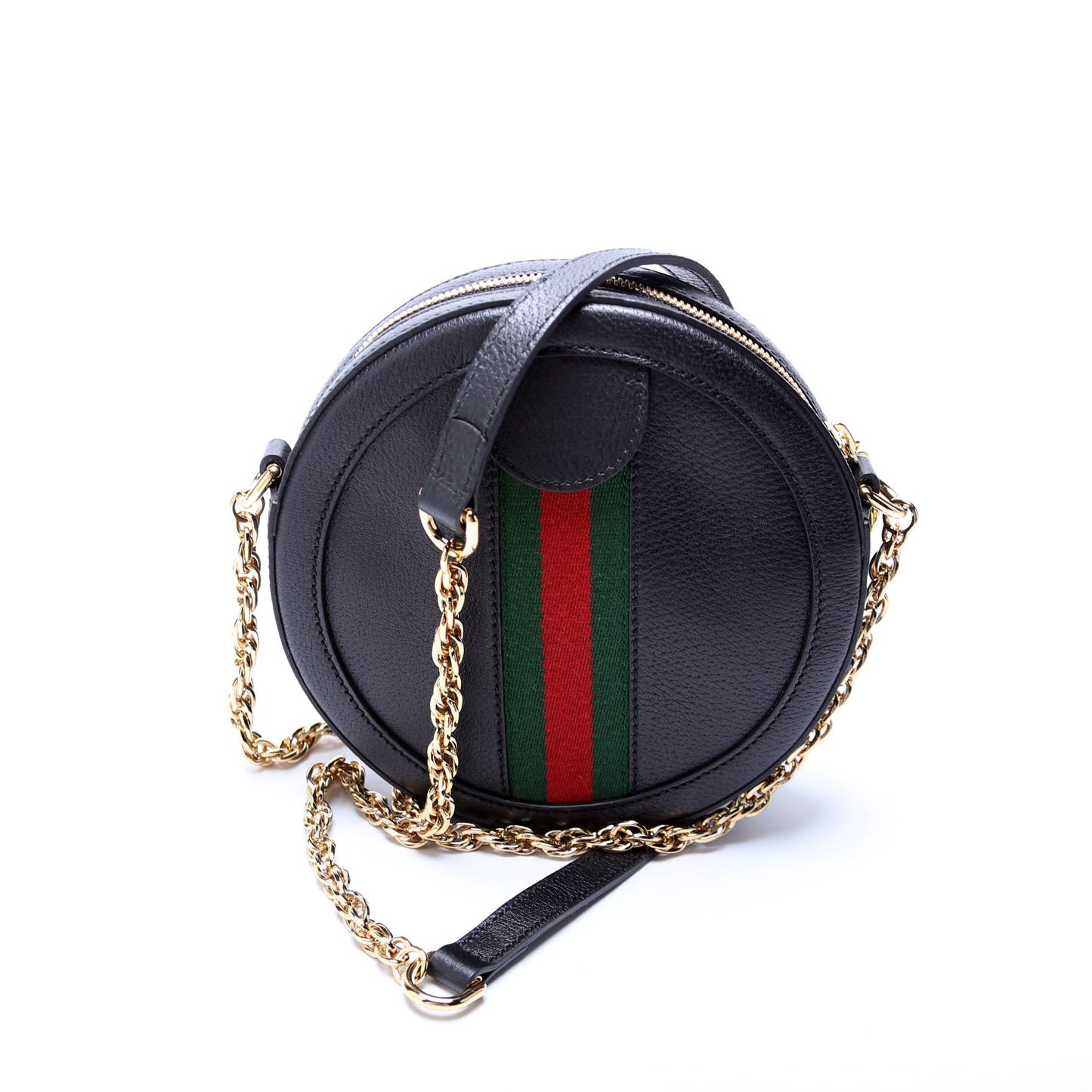 Gucci  Ophidia Leather Round Small Crossbody Black